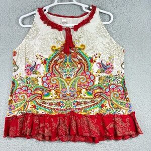 Bila Red and Multicolor Paisley Kids Blouse